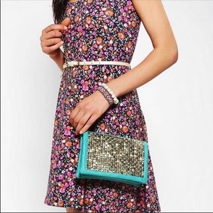 UO Deena & Ozzy Hammered Teal Convertible Bag